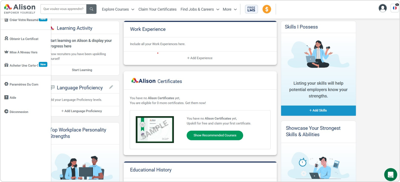 Vendre des cours en ligne et Alison