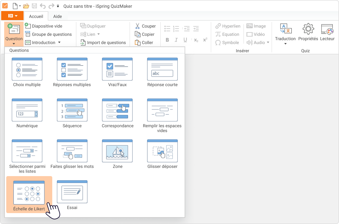 L'échelle de Likert est l'un des types de questions