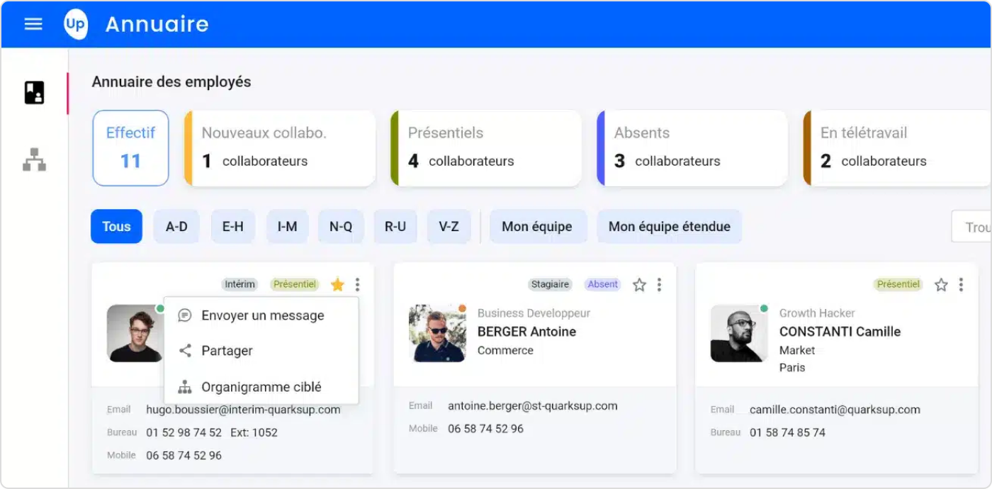 L'un des logiciels RH les plus utilisés est quarksUp