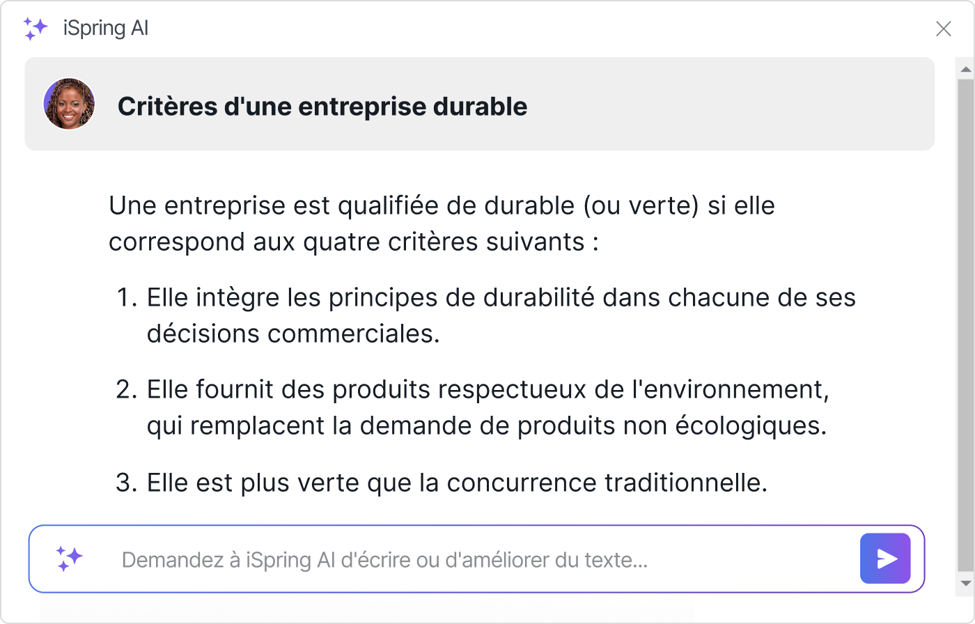 iSpring AI Assistant IA d'iSpring