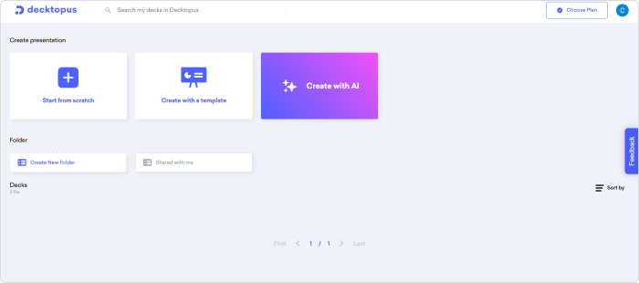 Decktopus Logiciel avec IA pour la création de diaporama Decktopus