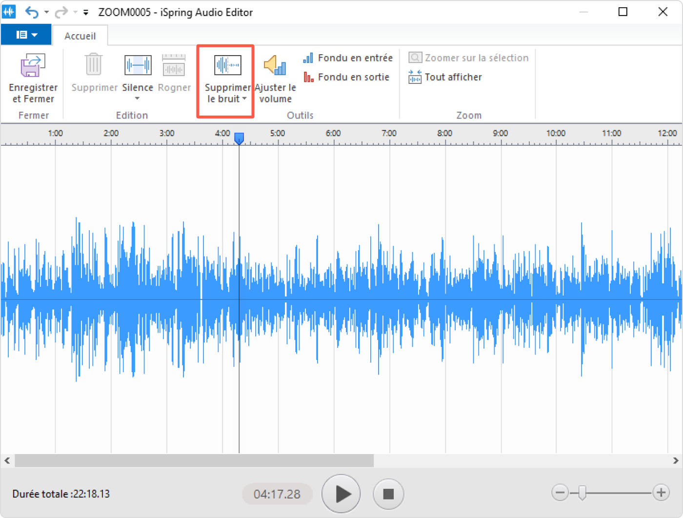 Supprimer le bruit dans iSpring Suite Supprimer le bruit de tutoriel vidéo dans iSpring Suite