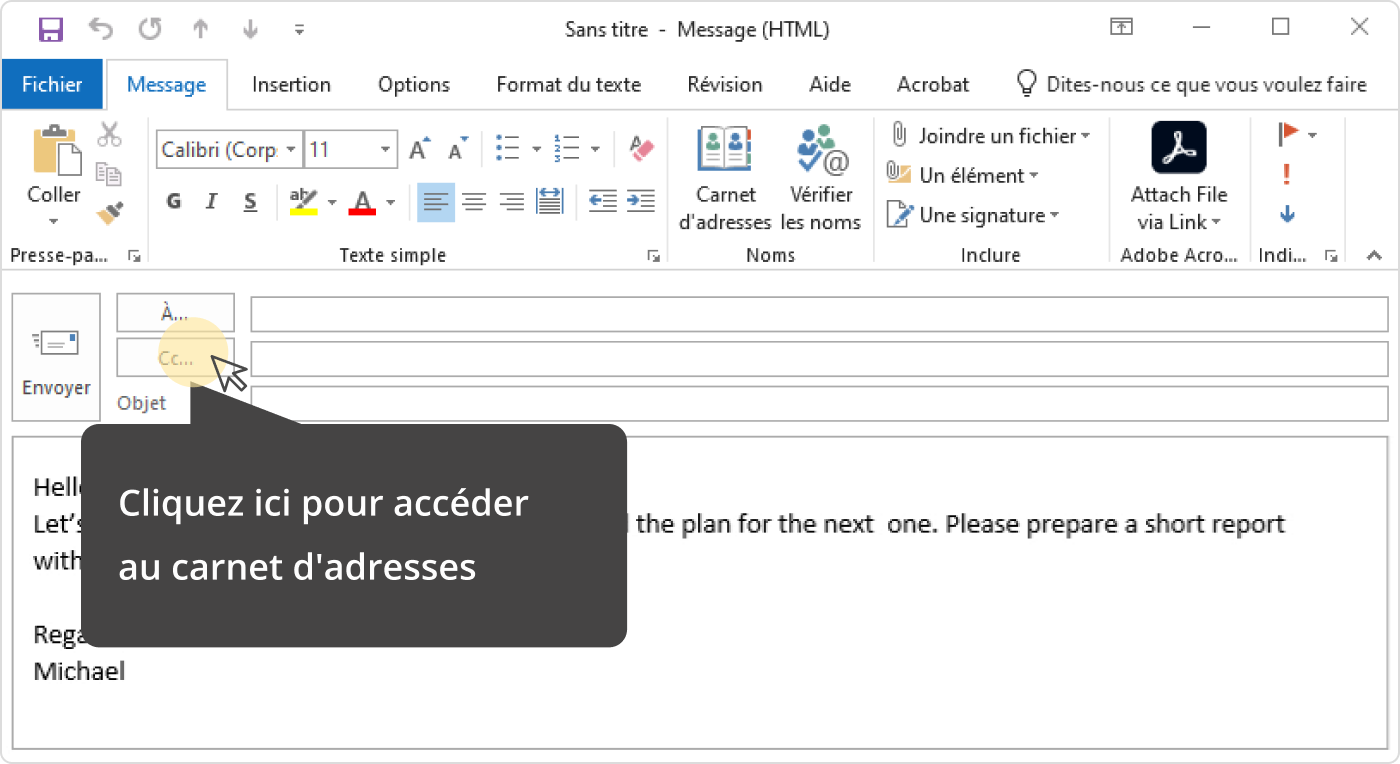 L'exemple d'indice visuel Indices visuels dans le tutoriel vidéo iSpring
