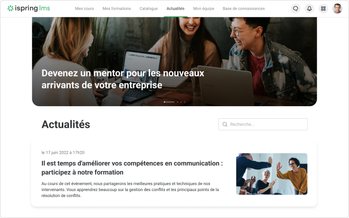 iSpring LMS L’une des meilleures solutions pour faire de l’apprentissage collaboratif