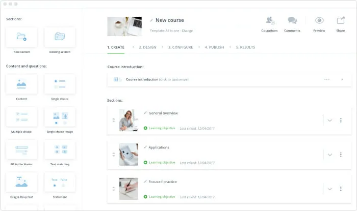 Easygenerator Logiciel pour les concepteurs pédagogiques Easygenerator