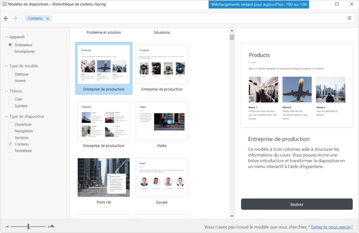Choisir un template PowerPoint Personnaliser un template PowerPoint
